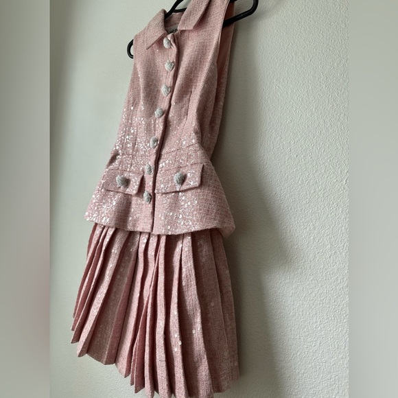 Self Portrait Pink Boucle Tailored Mini Dress US 4 - Picture 12 of 15